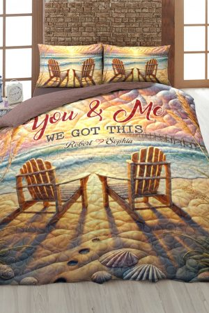 Personalized Couple Quilt Bedding Set Cute Couple Gifts For Couple