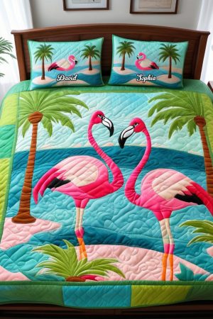 Personalized Couple Quilt Bedding Set Special Line Gifts For Him
