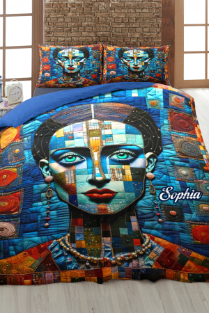 Personalized Melanin Woman Quilt Bedding Set Bold & Beautiful Design Best Gift Ideas