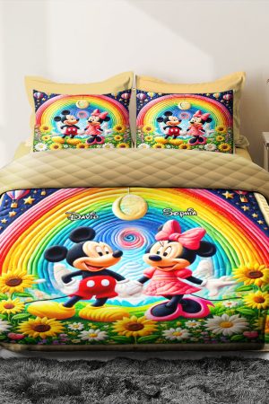 Personalized Romantic Couple Quilt Bedding Set Gifts For Couples