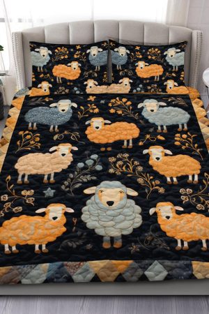 Personalized Sheep Lovers Quilt Bedding Set Cozy Farmhouse Best Gift Ideas