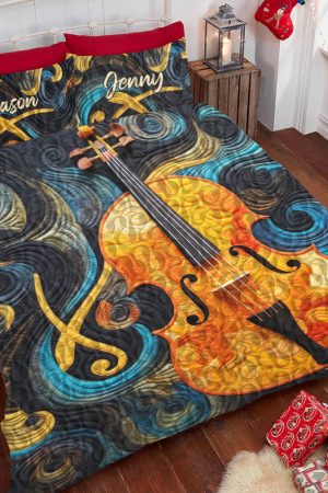 Personalized Violin Lovers Quilt Bedding Set Special Line Best Gift For Violin Lovers