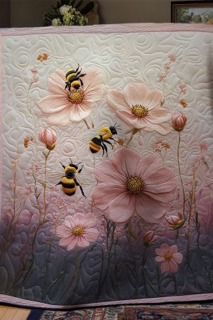Pink Hue Bee Quilt Blanket Gifts For Beekeepers