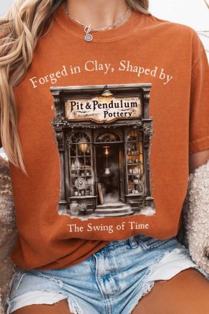 Pit & Pendulum Pottery Edgar Allan Poe T-Shirt Best Gift For Girl