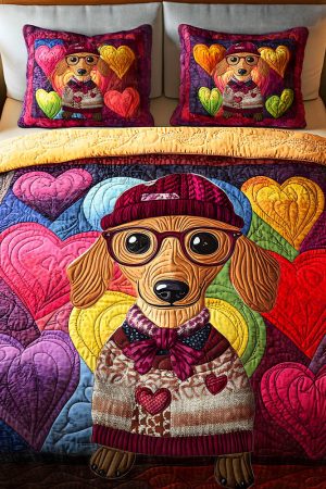 Quilt Bedding Set Special Line Dachshund Dog Gifts For Dog Lovers
