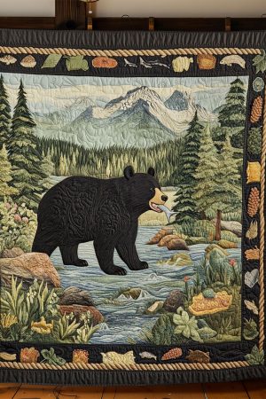 River Bear Quilt Blanket Gifts For Bear Lovers