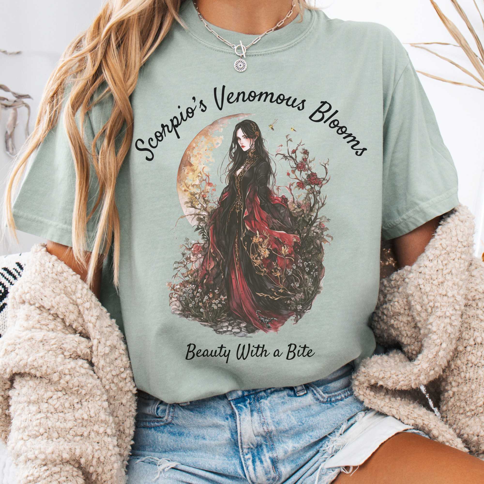 Scorpio’S Venomous Blooms Zodiac T-Shirt Gift For Girl
