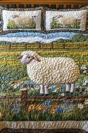 Sheep Quilt Bedding Set Special Line Gifts For Sheep Lovers