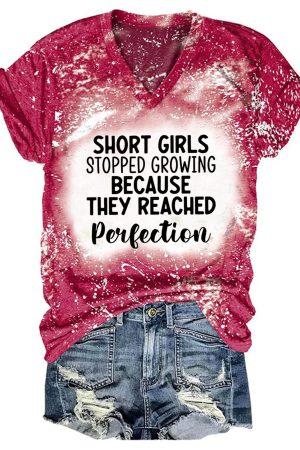 Short Girls Tie Dye V-Neck Shirt Unique Birthday Gifts For Her