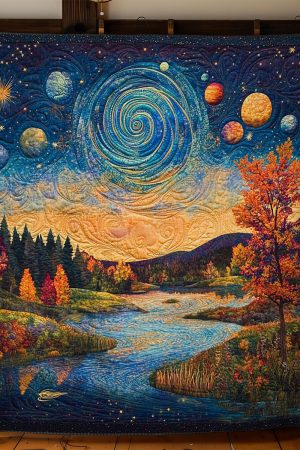 Starry Landscape Quilt Blanket Cute Gift For Her