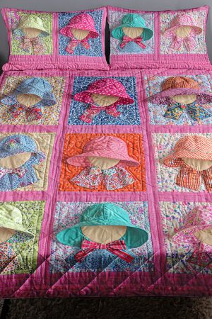 Sunbonnet Sue Quilt Bedding Set Gifts For Ladies