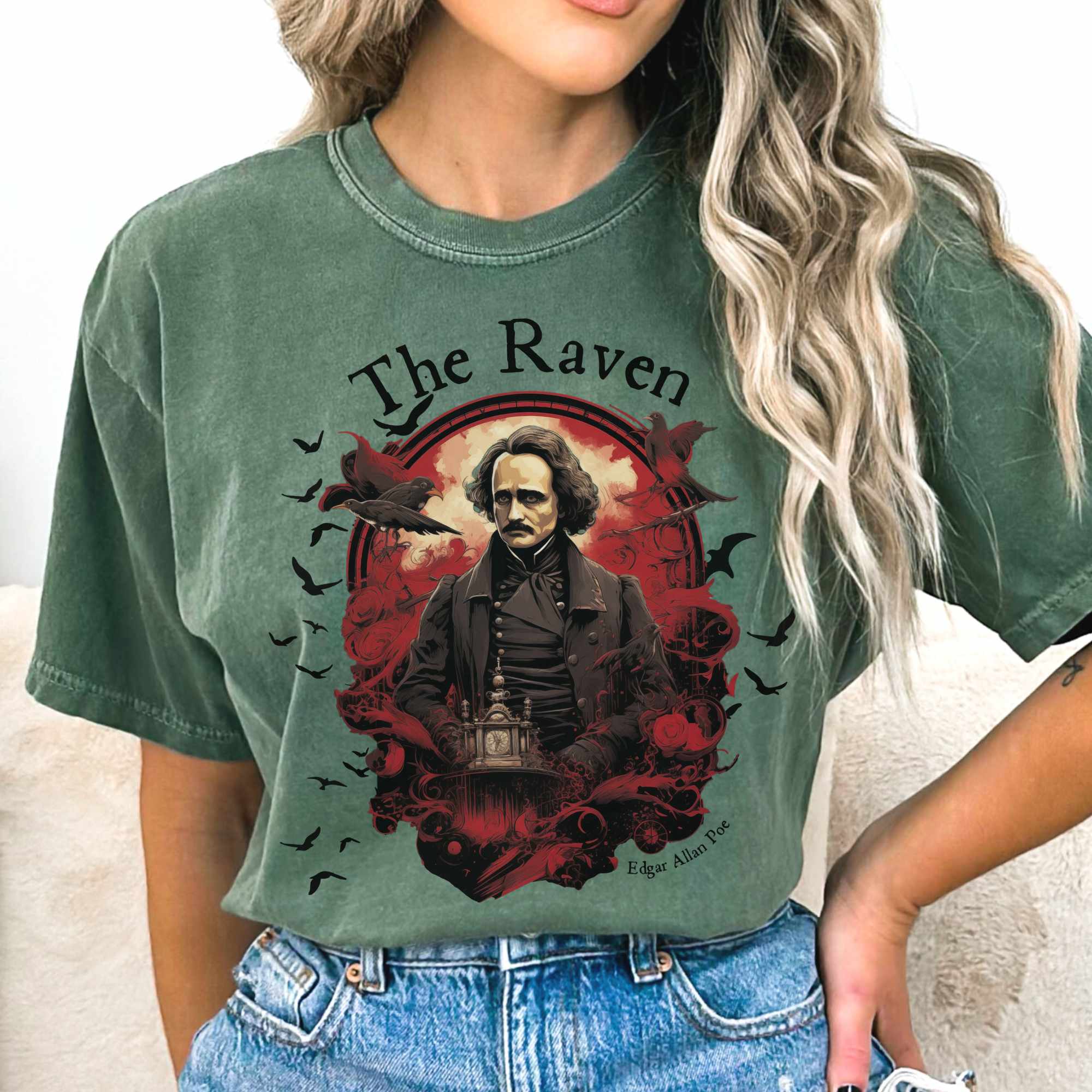 The Raven Edgar Allan Poe T-Shirt Gift For Women