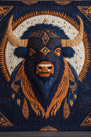 Tribal Buffalo Quilt Blanket Native American Gift Ideas