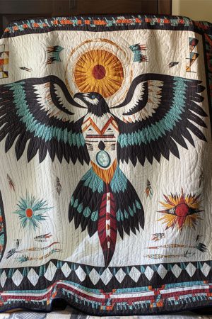 Tribal Thunderbird Quilt Blanket Native American Made Gift