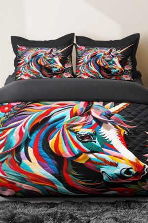Unicorn Lovers Quilt Bedding Set Best Gift Ideas