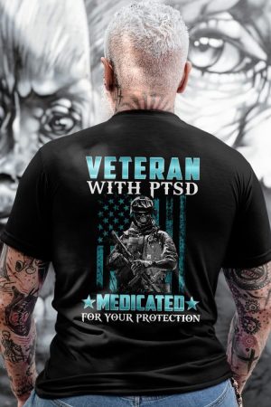 Veteran With PTSD Shirt PTSD Awareness Month Veteran T-Shirt Perfect Gift For Dad