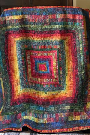 Vibrant Patchwork Quilt Blanket Present For Her