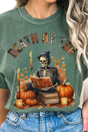 Vintage Death By Tbr Bookish T-Shirt Perfect Gift For Girlfriend