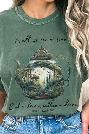 Vintage Edgar Allan Poe T-Shirt Dream Within A Dream Best Gift For Girlfriend