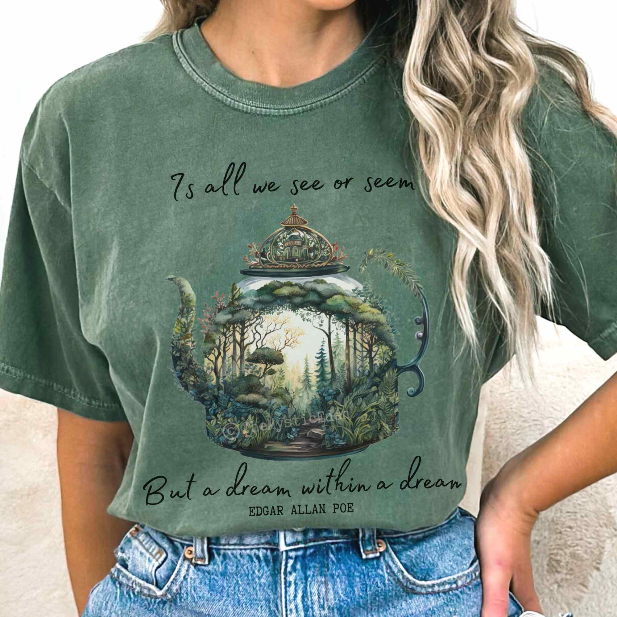 Vintage Edgar Allan Poe T-Shirt Dream Within A Dream Best Gift For Girlfriend