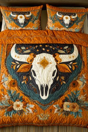 Western Cow Skull Quilt Bedding Set Special Line Best Gift Ideas