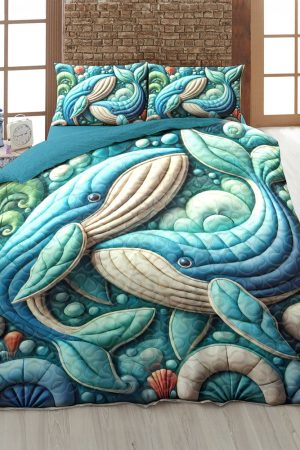 Whale Couple Quilt Bedding Set Anniversary Gifts For Couples