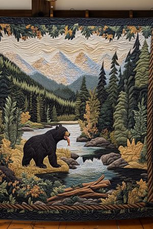 Wild Bear Quilt Blanket Unique Gifts For Bear Lovers