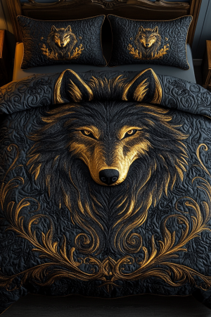 Wolf Lover Quilt Bedding Set Alpha Spirit Ultimate Gift For Lone Wolf And Nature Enthusiasts