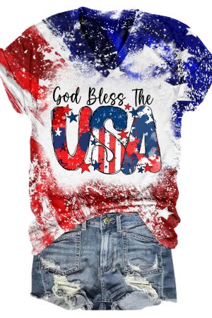 Women's USA Print Casual Top 4Th Of July Gifts For Her