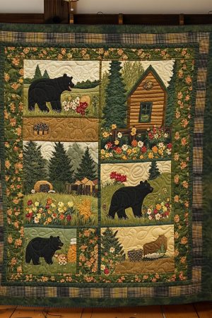 Woodland Bears Quilt Blanket Presents For Bear Lovers