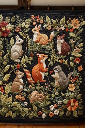 Woodland Pals Quilt Blanket Cute Presents For Girlfriend