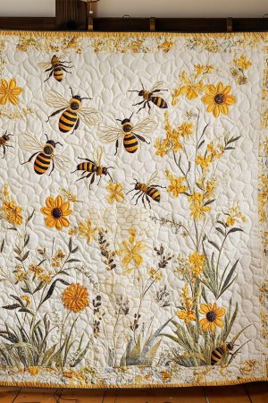 Worker Bees Quilt Blanket Presents For Bee Lovers