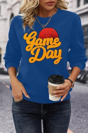 Basketball Game Day Sweatshirt Game Day Basketball Sweatshirt Gifts For Women