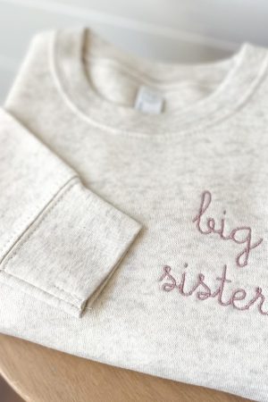 Big Sister Big Brother Crewneck Sweatshirt Embroidery Big Bro Sweater Perfect Gift Ideas