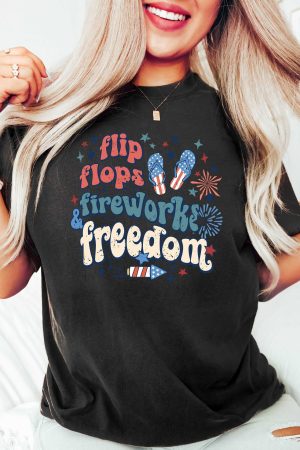 Flip Flops Fireworks Freedom Shirt Patriotic T-Shirt Fourth of July Gifts