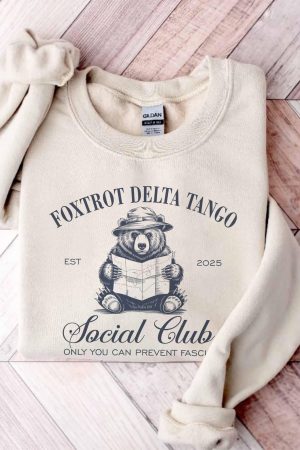 Foxtrot Delta Tango Sweatshirt Social Club Bear Sweatshirt Anti Republican Merch