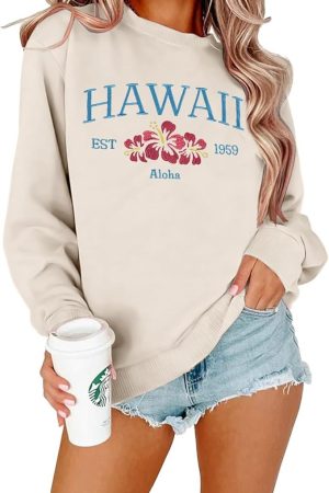 Hawaii Est 1959 Aloha Sweatshirt Hawaii Aloha State Sweatshirt Gifts For Wife