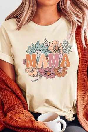 Mama Floral Shirt Mother's Day T-Shirt Best Mother's Day Gifts For First Time Mom