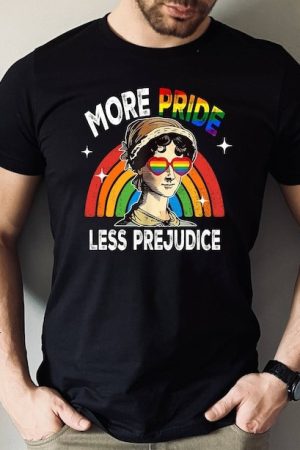 More Pride Less Prejudice Black Shirt Anti Discrimination LGBTQ T-Shirt Equal Rights Gifts