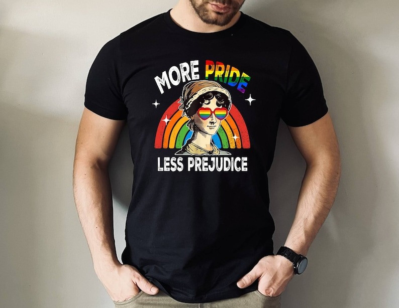 More Pride Less Prejudice Black Shirt Anti Discrimination LGBTQ T-Shirt Equal Rights Gifts
