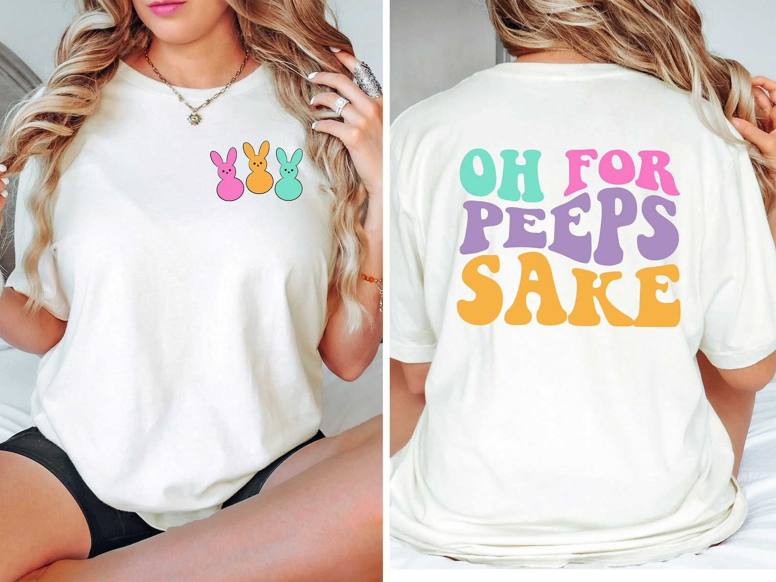 Oh For Peeps Sake T-Shirt Easter Bunny Shirt Cute Gifts For Sister