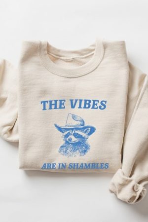 Raccoon The Vibes Are In Shambles Sweatshirt Mental Health Sweatshirt Gift For Her