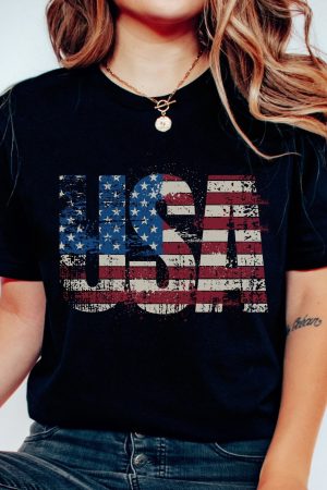Vintage USA T-Shirt 4th of July Patriotic Shirt Father's Day Gifts For Dad