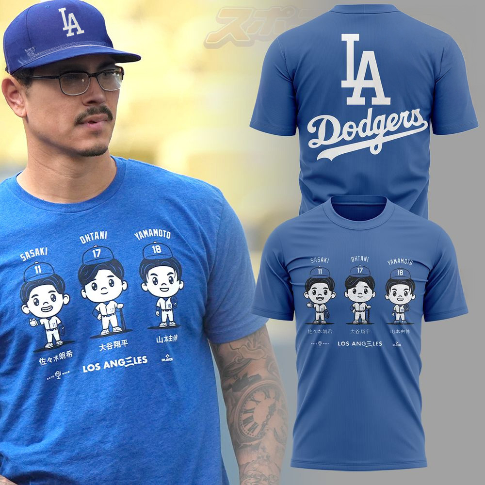Shohei Ohtani Yoshinobu Yamamoto And Roki Sasaki LA Dodgers T-Shirt Top Father’s Day Gifts